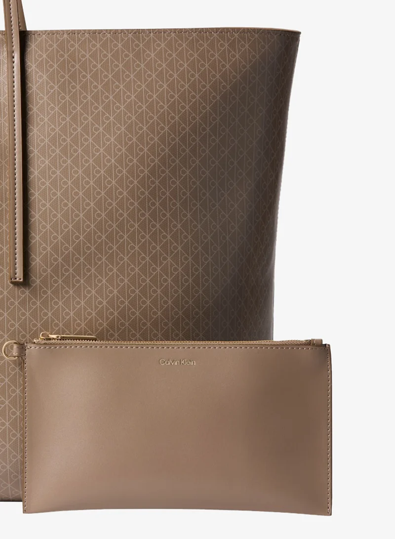 CALVIN KLEIN Allover Emblem Logo Tote Bag